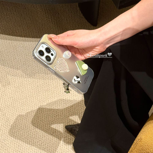 冷淡电镀立体爱心宝石苹果手机壳