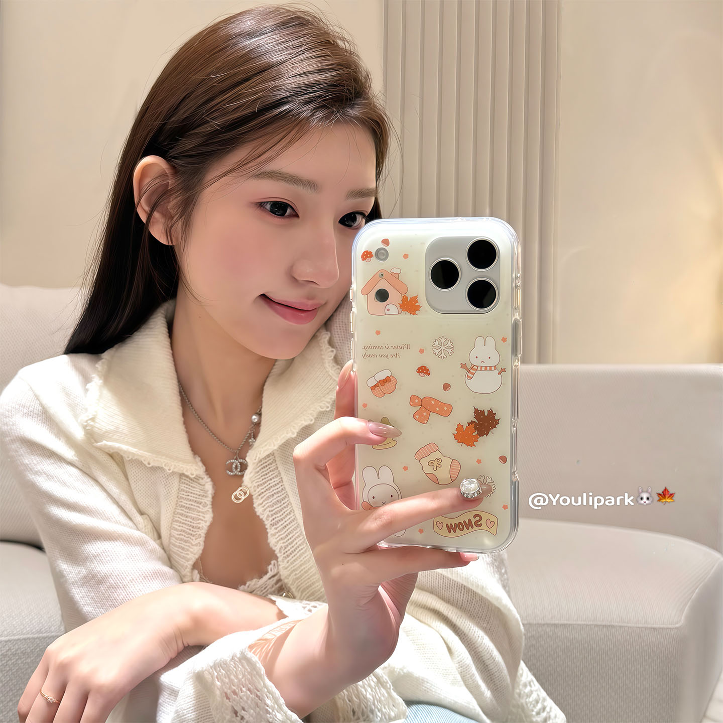 软萌可爱雪人米菲兔苹果手机壳女