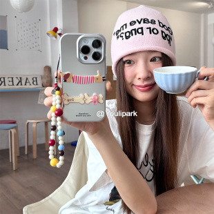 由里公园ins可爱电镀银立体骨头小狗适用16苹果17ProMax手机壳iPhone17全包15新款 17Pro软14Promax防摔保护套