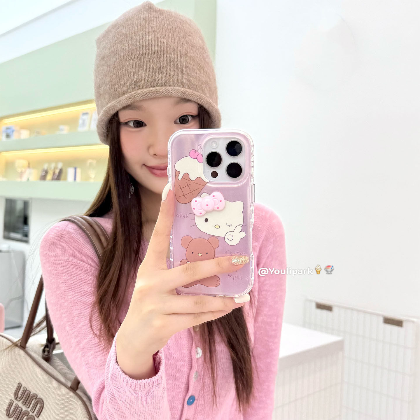 甜筒小熊蝴蝶结猫咪苹果手机壳女