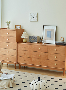 繁丰实木斗柜卧室靠墙收纳柜床尾柜置物柜客厅抽屉柜五斗橱收纳柜