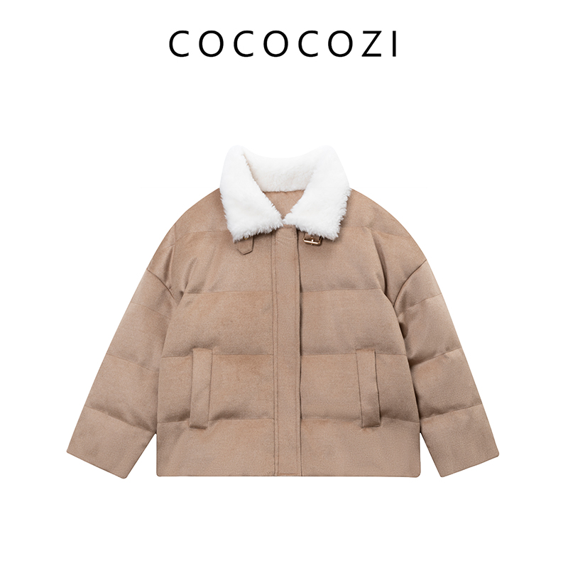 【淘宝官方直播】秋冬简约气质风翻领秋羽绒服外套女