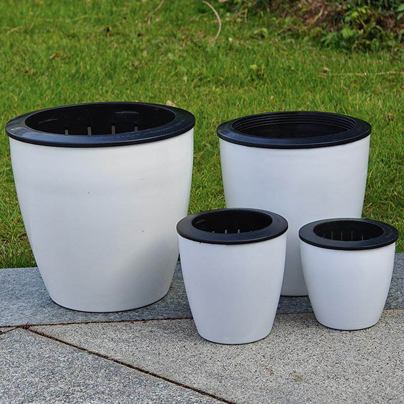 自动吸水懒人花盆白色恐龙蛋花盆