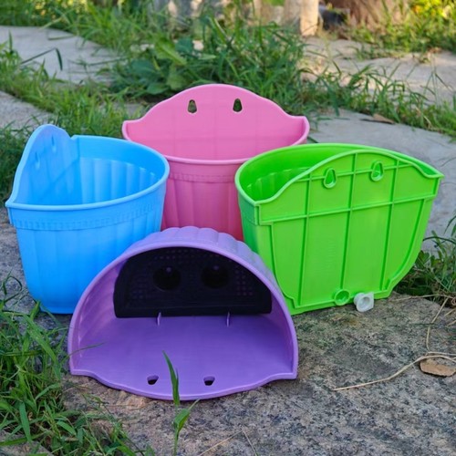 半圆壁挂花盆简约创意悬挂墙式绿萝花卉盆栽耐用树脂盆