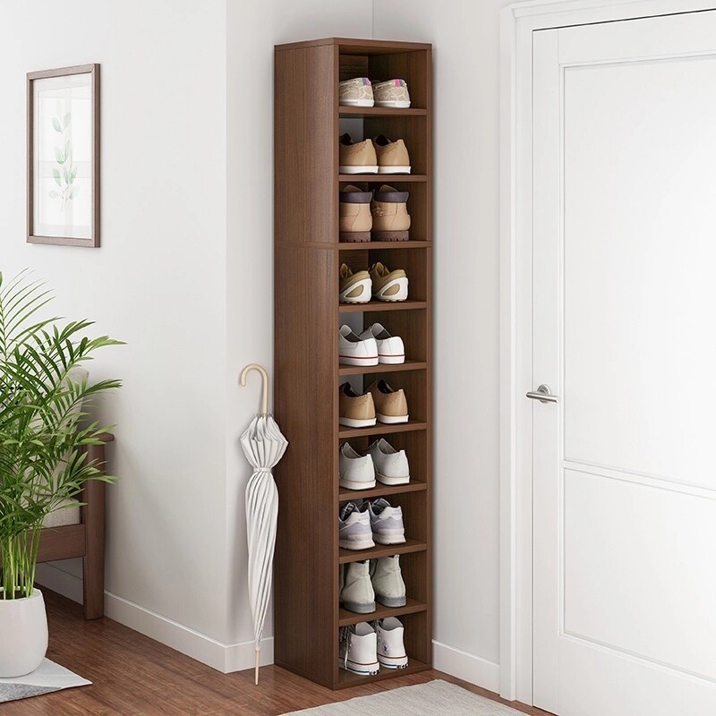 家用门口转角鞋柜小型窄多层门外楼道防尘鞋架阳台高立式不占地方