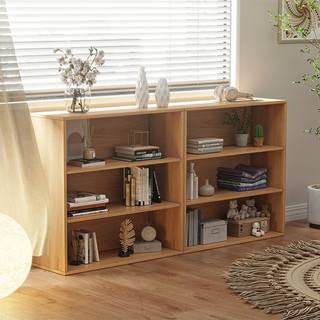 书架简易落地客厅实木色多层置物架卧室收纳架展示架家用小型书柜
