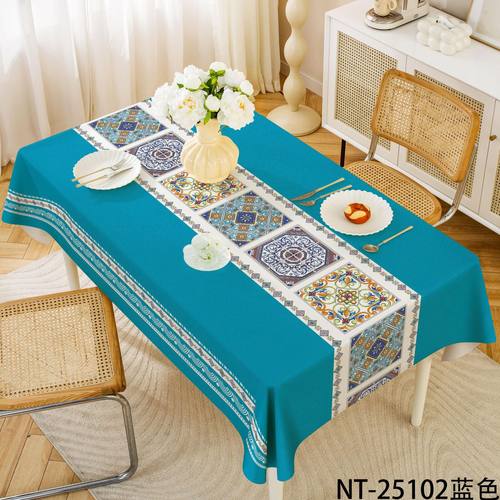 桌布轻奢高级感简约现代布艺餐桌布北欧长方形客厅茶几仿棉麻台布