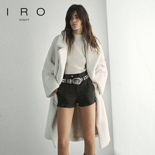 IRO Night 毛绒感外套长款白色环保皮草大衣法式轻奢冬季新款