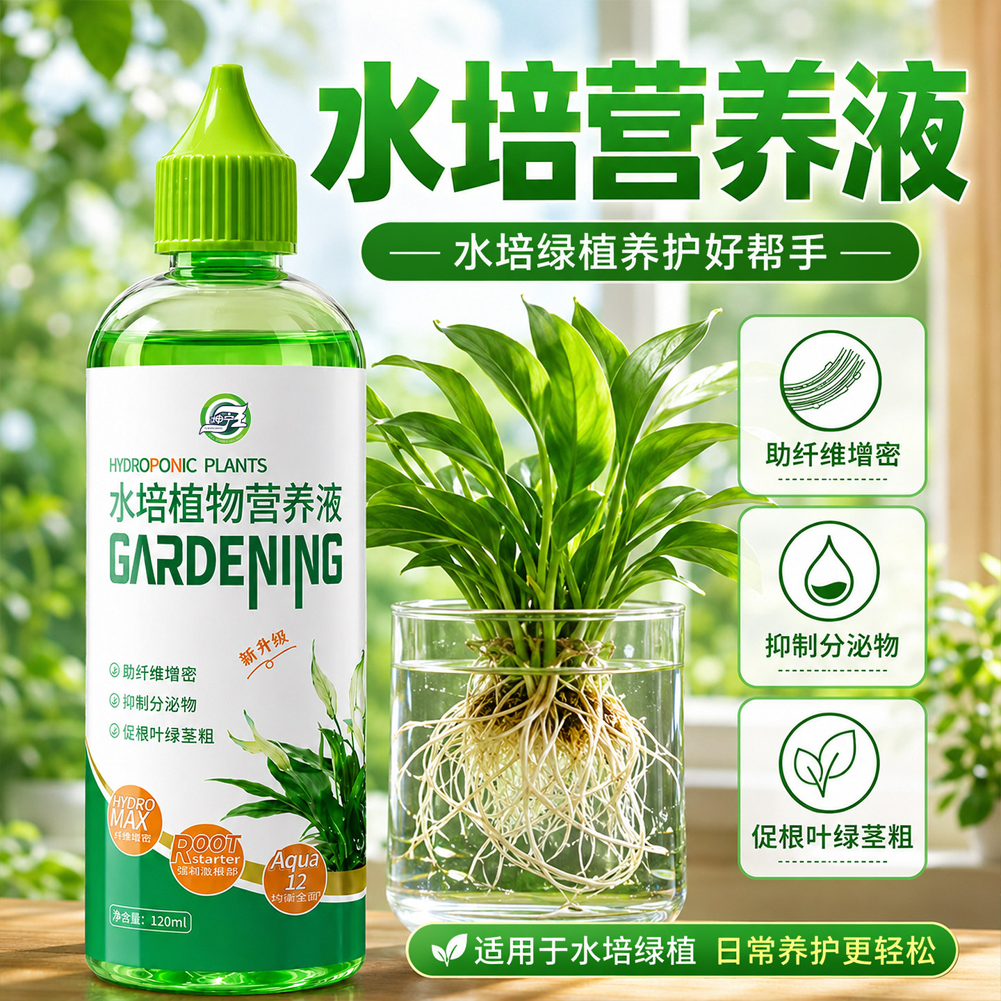 水培植物专用营养液富贵竹转运竹巴西木郁金香绿萝铜钱草通用肥料