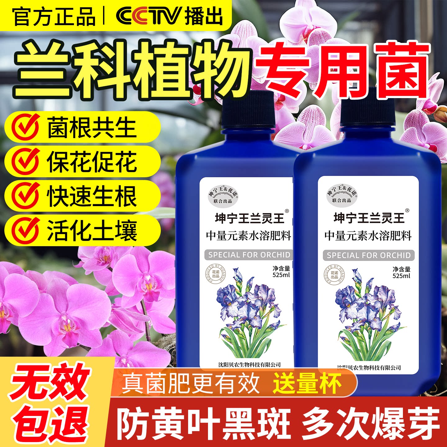 兰灵王兰花专用营养液肥料催芽促花有机肥蝴蝶兰君子兰多箭开花肥图片