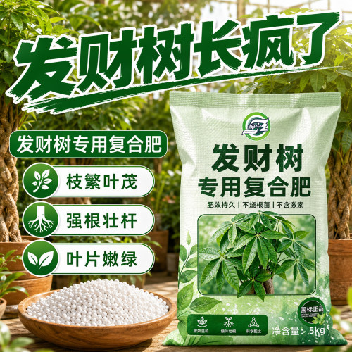 发财树专用复合肥家用盆栽治黄叶防烂根氮磷钾肥三元肥官方正品肥