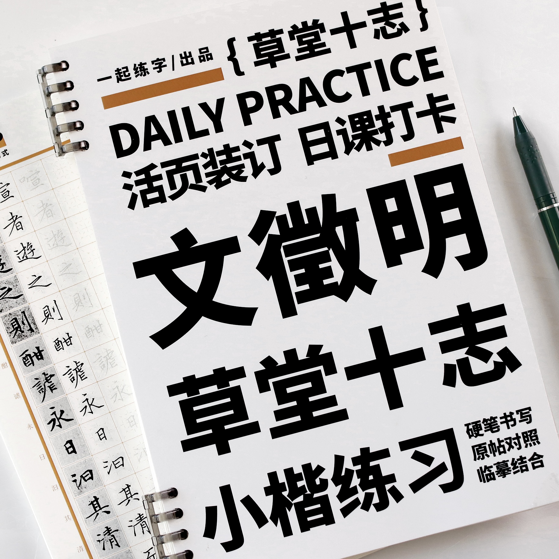 一起练字文徵明小楷字帖草堂十志硬笔楷书练习古帖原帖临摹练字纸一天一页成人练字活页日课纸便携初学者入门大学生临摹字帖