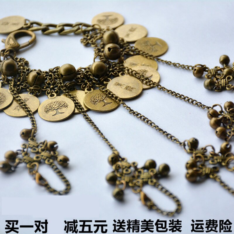 大话西游紫霞仙子同款手链铃铛戒指一体链复古送女友肚皮舞采耳用