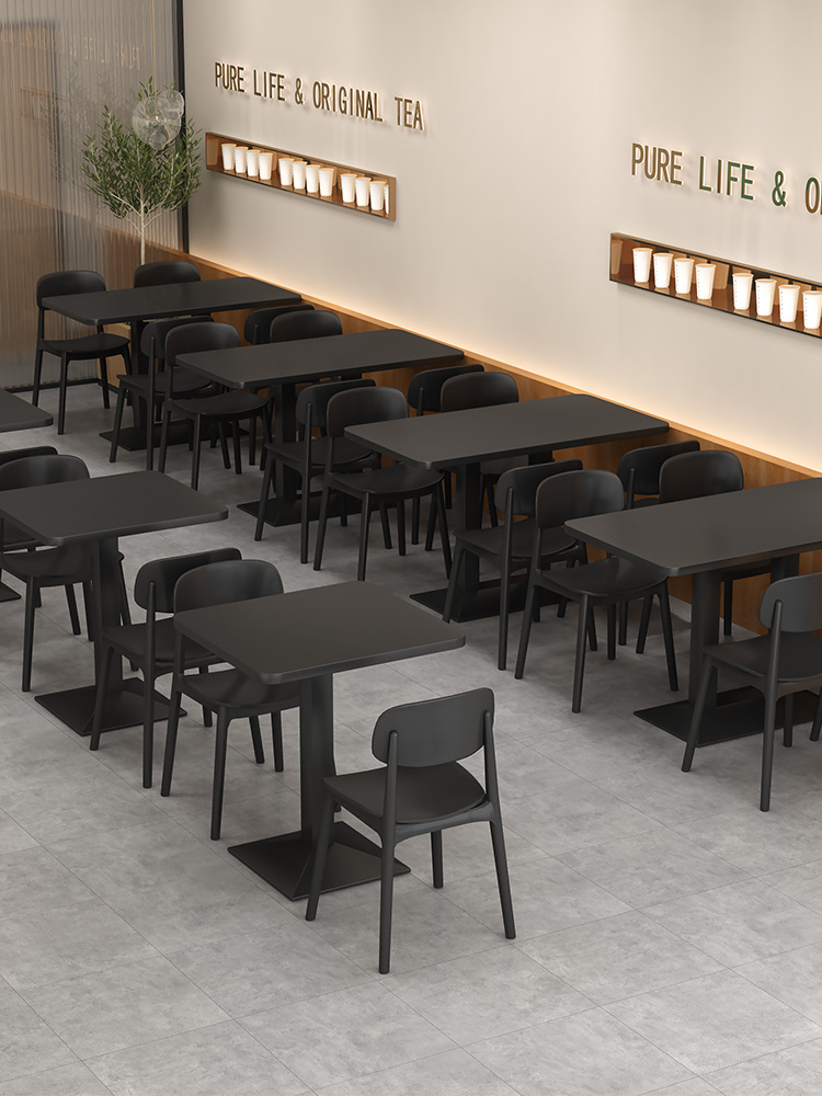 桌子餐饮快餐店小吃店专用桌椅组合长方形早餐店餐厅面馆餐桌商用