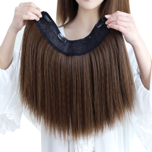 假发女一片式U型直发蓬松垫发片头顶两侧l加厚发根隐形无痕接长发