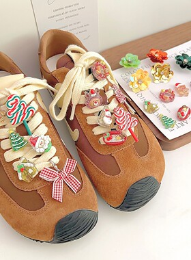 圣诞节氛围感鞋花鞋带扣东大门亮片钉珠水钻麋鹿雪人圣诞树鞋扣件