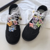 彩珠蝴蝶结水晶蝴蝶鞋 串珠配饰DIY饰品配件女 饰品芭蕾鞋 扣鞋 子装