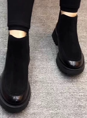 1383-66头层牛皮休闲板鞋新款高帮男士黑色鞋透气韩版休闲男皮鞋