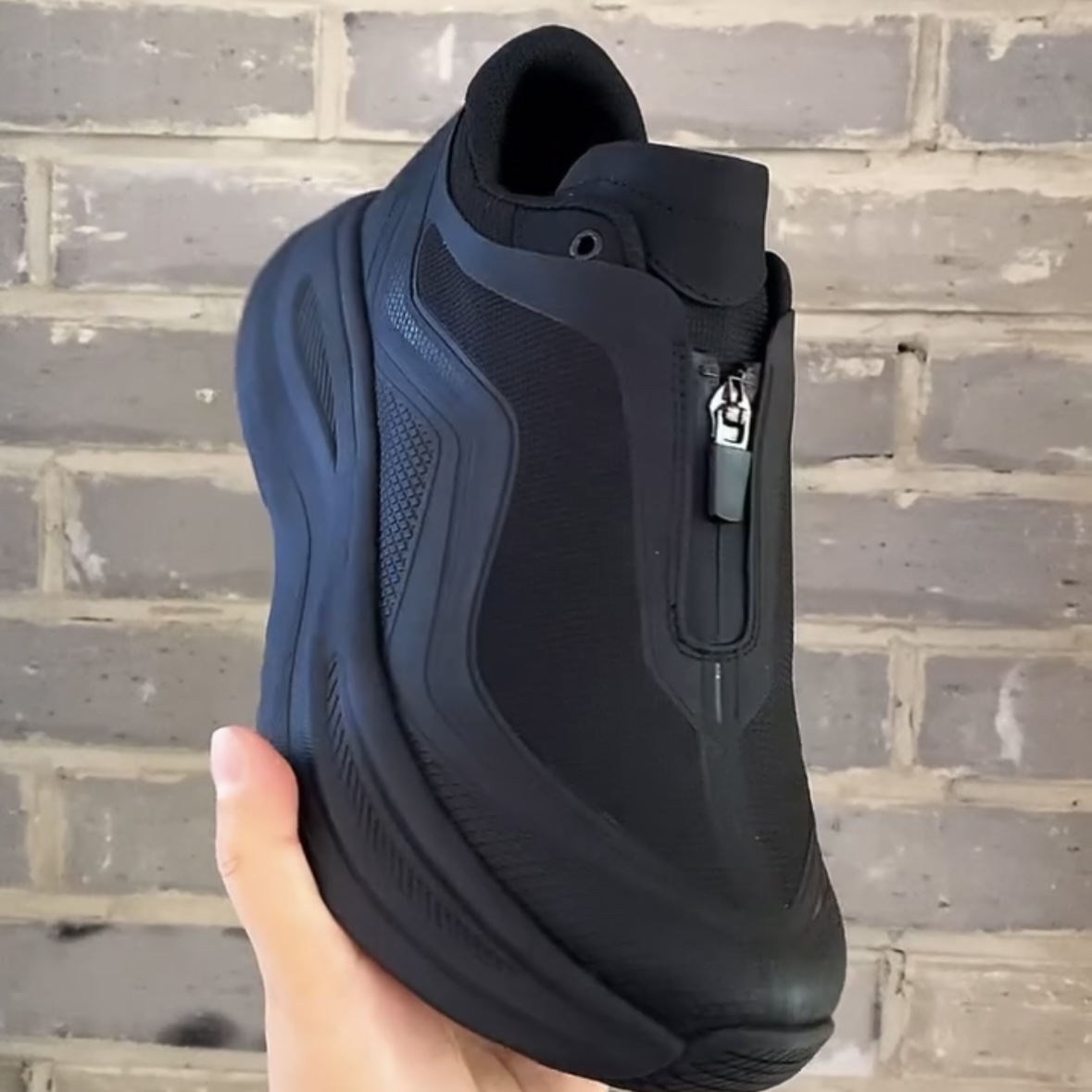 25时尚新款拉链低帮软弹商务休闲时尚百搭透气运动休闲一脚蹬鞋男