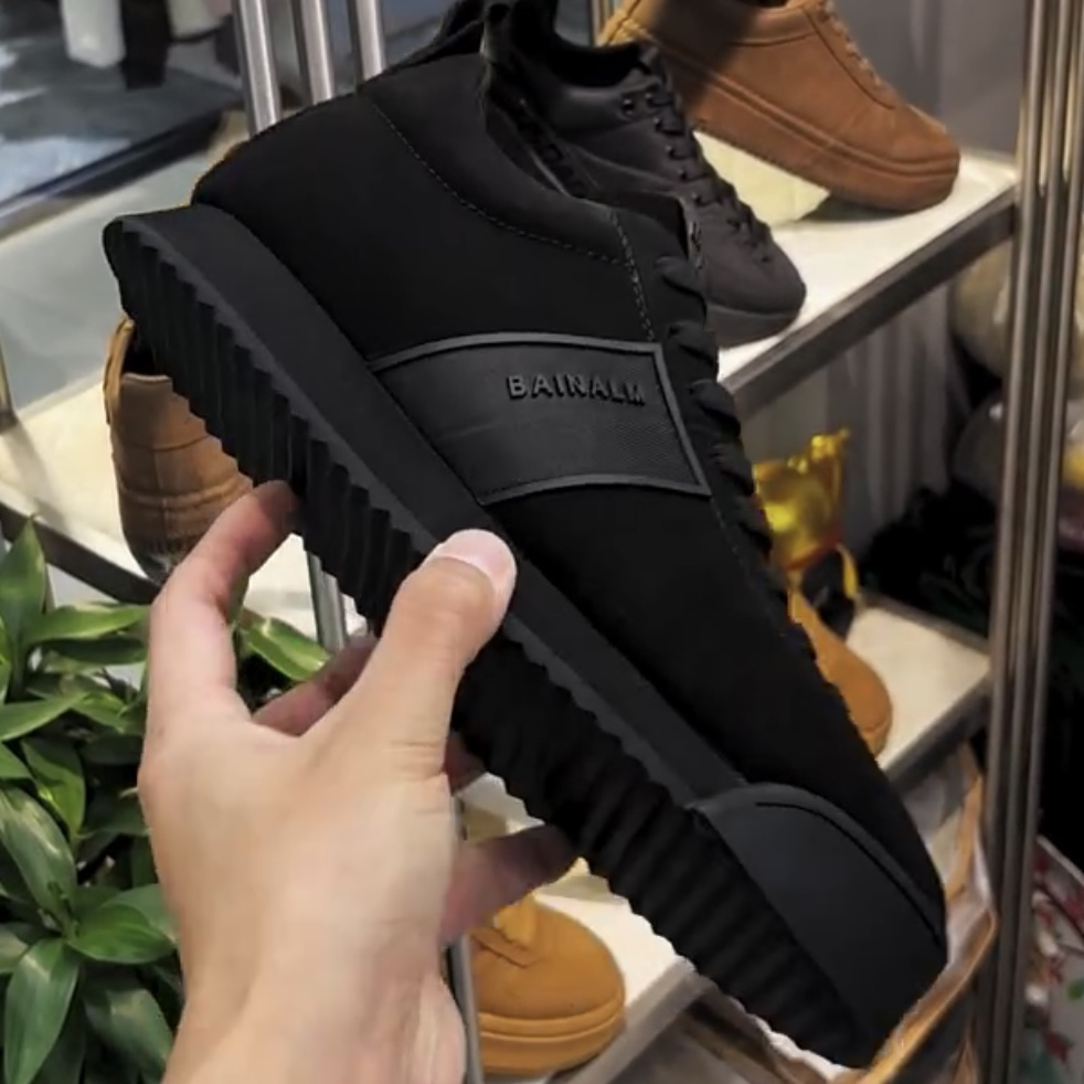 0001欧洲站男士冬季鞋子高帮加绒皮鞋一脚蹬男鞋平底休闲磨砂皮鞋