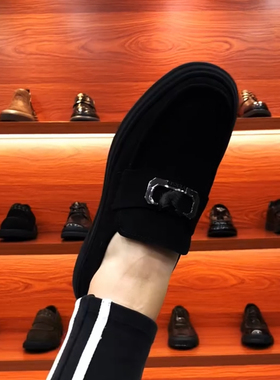 80138秋季商务时尚休闲皮鞋板鞋新款低帮男士休闲圆头磨砂皮鞋男