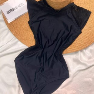 三角连体泳衣女 温泉度假复古美背小胸显瘦短袖 品牌断码 折扣