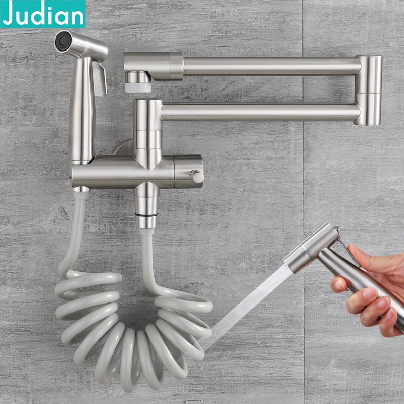 拖把池全铜水龙头单冷折叠黑色