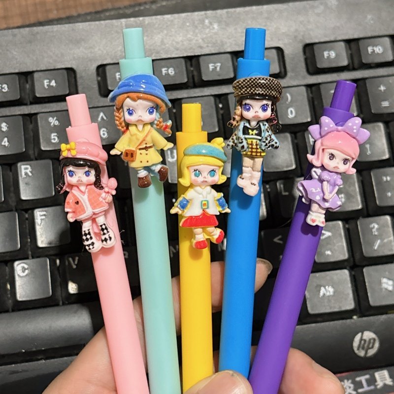 莉莉女孩中性笔可爱高颜值ins风刷题笔少女心按动圆珠笔网红韩版,