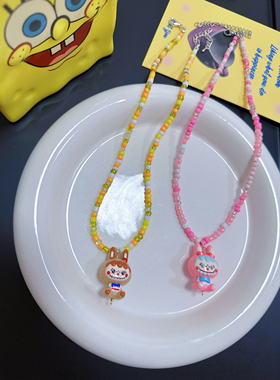 Liya原创网红拉布布lububu项链卡通可爱玩偶吊坠甜酷辣妹风配饰女