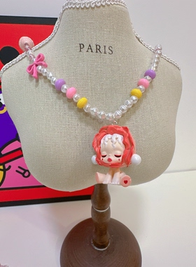 Liya手作串珠项链可爱密林古堡血色玫瑰泡泡玛特萌粒黛西短项链女
