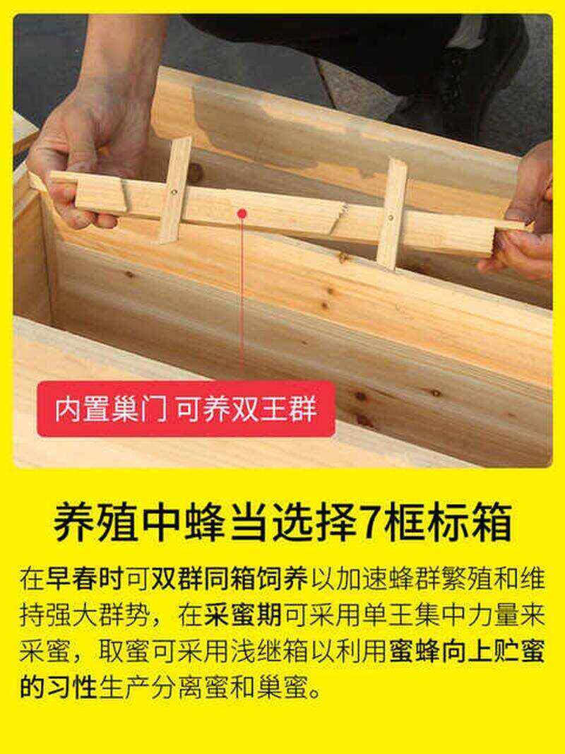 七框中蜂蜂箱小型蜂桶诱蜂箱全套杉木烘干煮蜡养蜂箱峰7脾专用