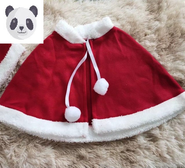 儿童圣诞老人服圣诞披风斗篷披肩幼儿小朋友演出披风小宝宝斗篷