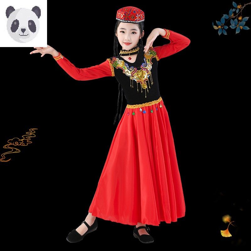 新疆舞蹈演出服儿童小小古丽维吾尔族表演服装少数民族幸福鼓少儿