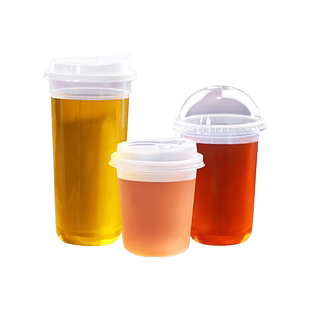 95/90口径注塑杯加厚胖胖奶茶杯圆底定制logo塑料杯360U型奶茶杯