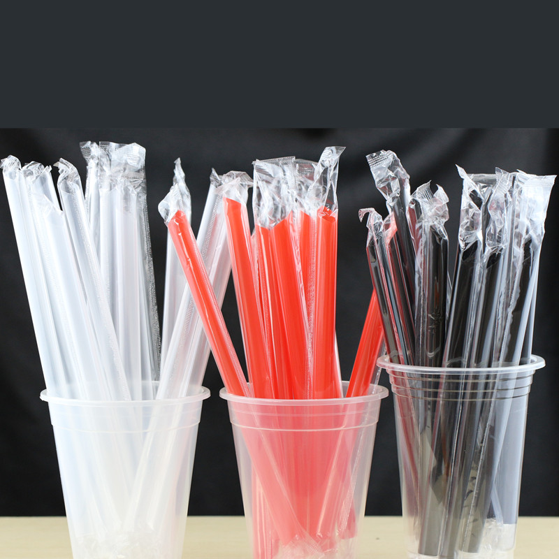 一次性粗吸管23cm彩色单支包装