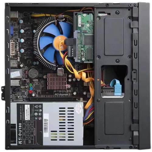 台式机电脑主机壳 ITX主板迷你桌面卧式商务办公小机箱电源套装