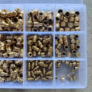 纯铜黄油嘴套盒M6M8M10毫米黄油咀注油嘴黄油枪尖头平头针式 枪头