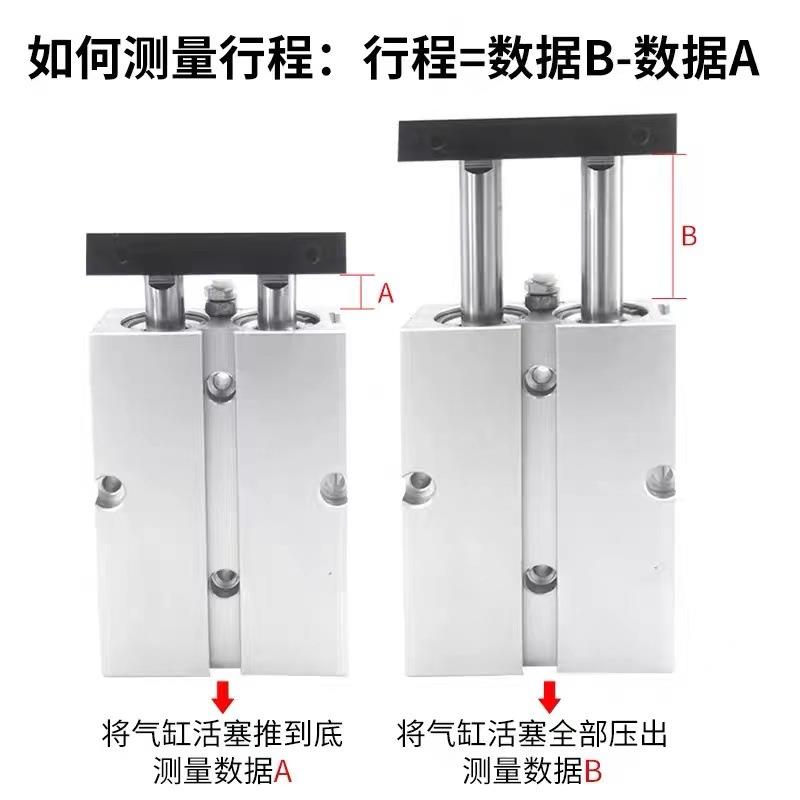 双杆双轴气缸TDA/TN32*10/15/20/25/30/40/50/60/75/100亚德客型