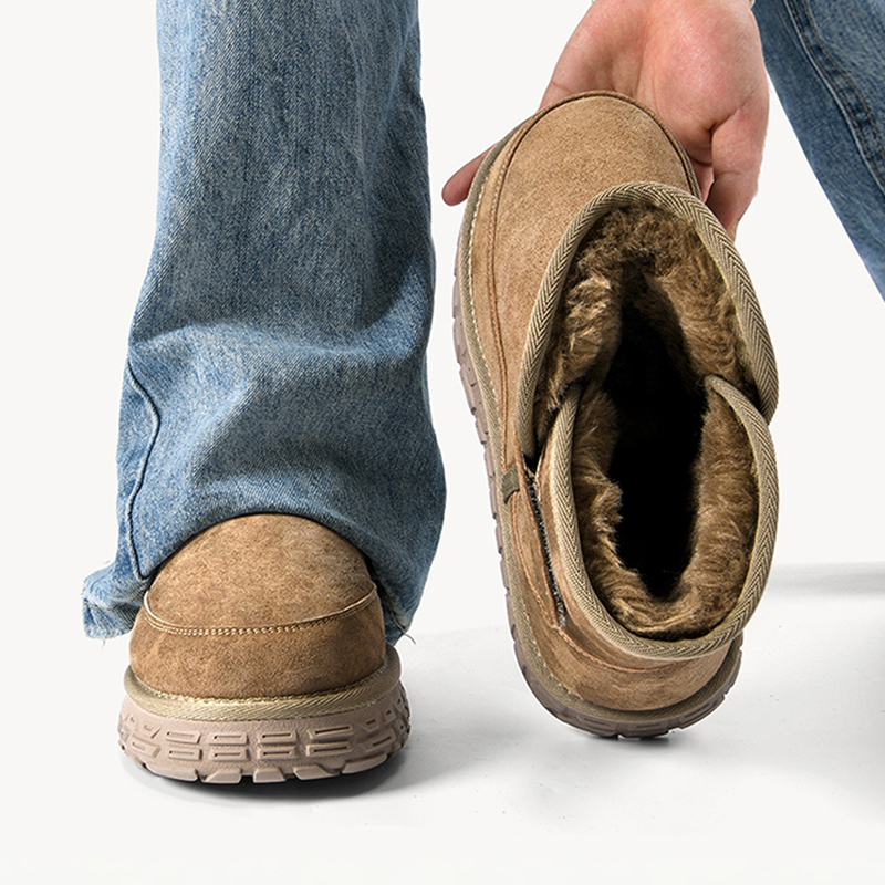 棉鞋男款冬季加绒加厚保暖2025新款皮毛一体高帮男士东北雪地靴子