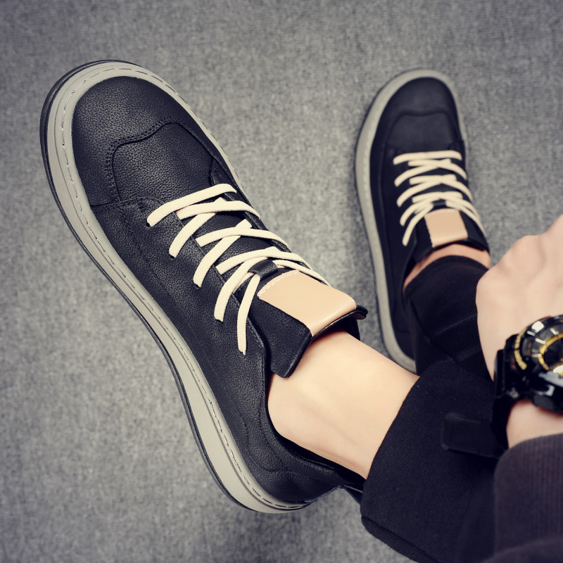 男鞋冬季加绒2024新款潮流鞋子潮鞋运动板鞋英伦男士休闲皮鞋真皮