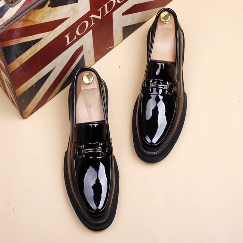 男鞋2025新款夏季透气一脚蹬乐福鞋增高英伦商务正装男士休闲 皮