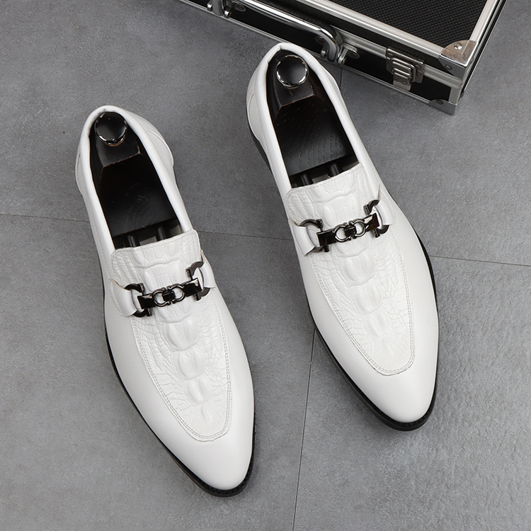 男鞋春季2025新款尖头男士休闲鞋子一脚蹬增高英伦商务正装皮鞋男