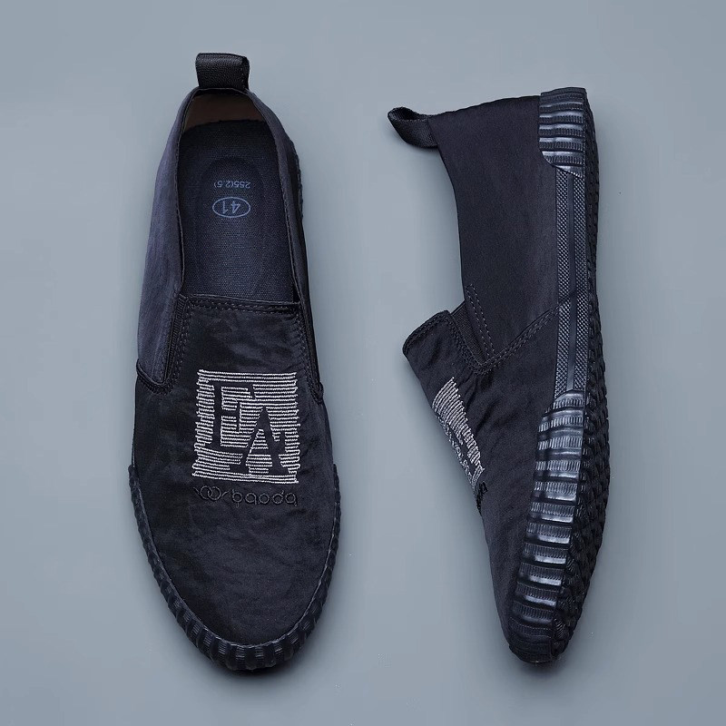 男鞋2025新款夏季透气帆布休闲鞋子一脚蹬懒人板鞋男士老北京布鞋