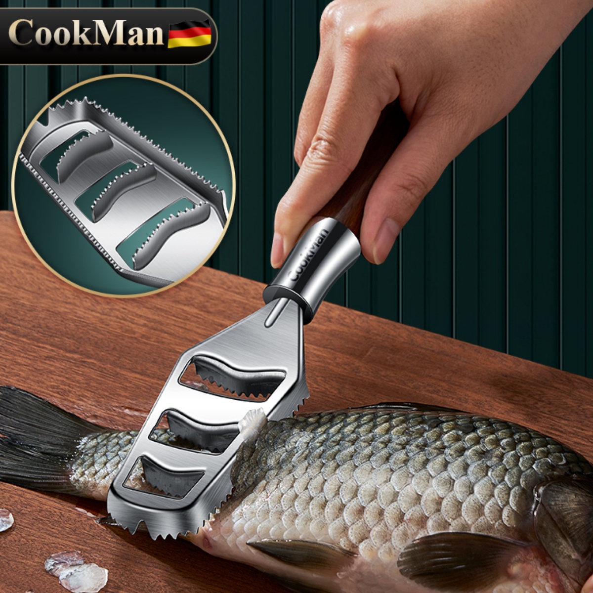 酸枝木304不锈钢鱼鳞刨刮鳞神器