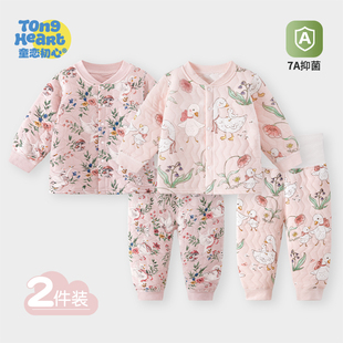 宝宝秋衣套装秋冬季纯棉婴儿分体衣服夹棉保暖儿童内衣男女童秋裤