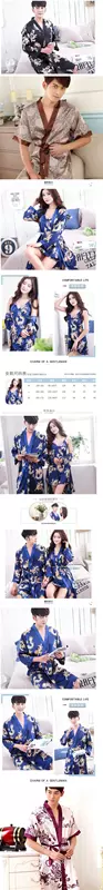 Bộ đồ ngủ đôi mùa xuân và mùa thu dài tay kiểu áo choàng khóa Nhật Bản d trang phục khí chất nam phục vụ nhà - Night Robe ao ngu cao cap