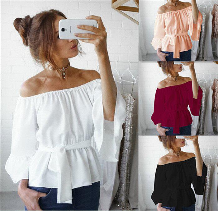Women blouse sexy off shoulder chiffon t-shirt ladies tops|ruв категории Женская одежда, рубашка - от Buy2taobao.com для оказания профессиональной услуги покупки агента Taobao