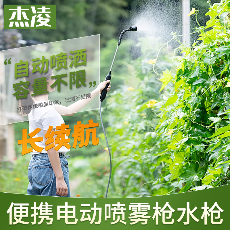 电动浇花洗车喷雾枪喷水电动式小型水提养花农用杀虫消毒打药神器