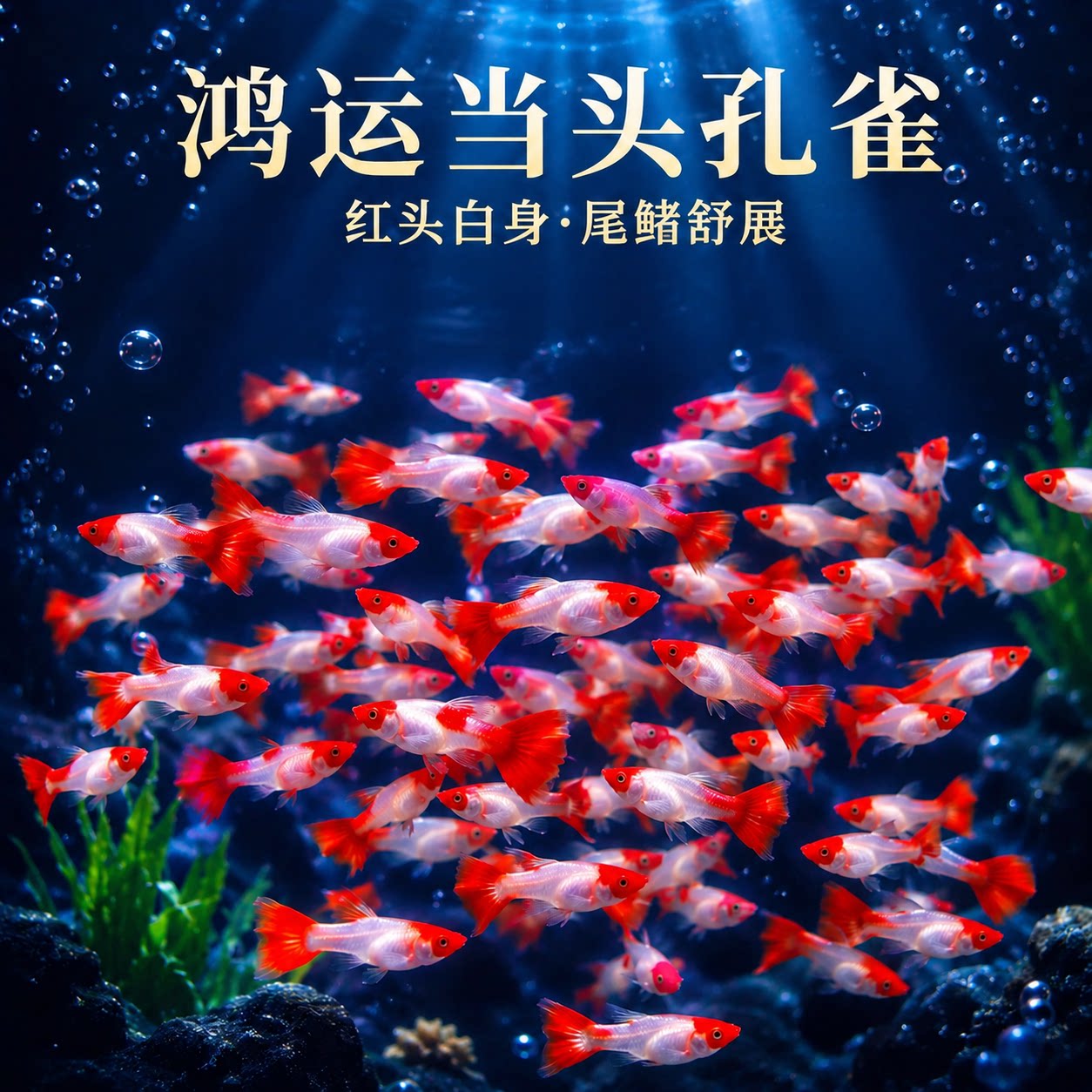 鸿运当头孔雀鱼热带观赏鱼苗淡水凤尾鱼小型小鱼好养耐活耐养金鱼