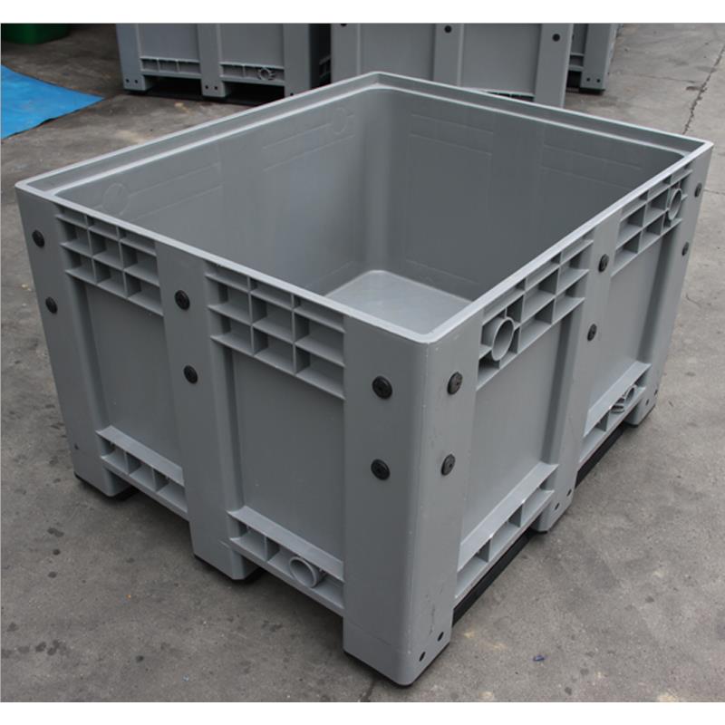 世库 封闭式卡板箱叉车托盘箱带轮周转箱废料箱仓储笼养鱼箱
